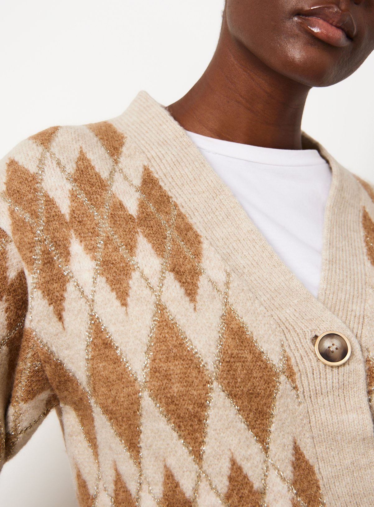 Argyle Knitted Cardigan S - Image 3 thumbnail